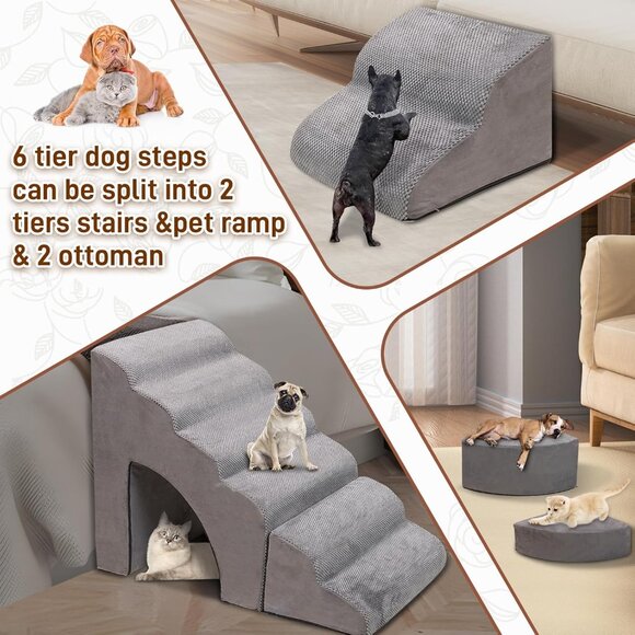 Foam Dog Stairs & Steps Ramps for High Beds 30 inches Tall for Small Dogs and Ca - Picture 6 of 9